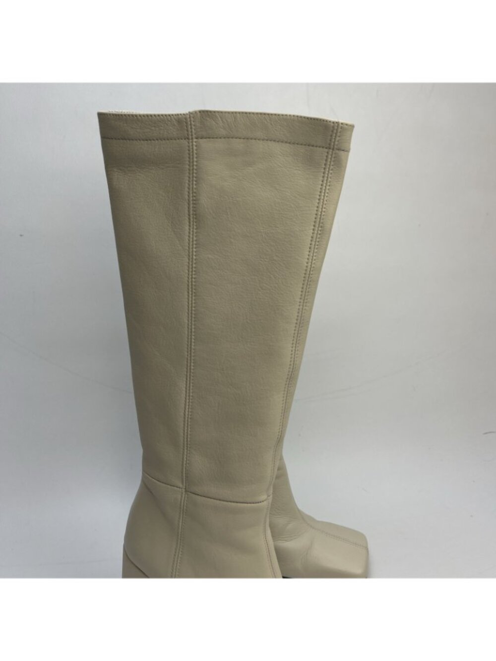 Y2K L'Intervalle White Leather Boots Women’s 37 Retro 60's Scandinavian Luxe - Picture 2 of 14